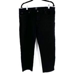 Just Black Denim Women's Mid Rise Stretch Capri Pants Black Dark Wash Size 33